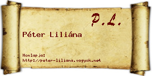 Péter Liliána névjegykártya