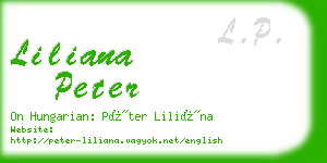 liliana peter business card